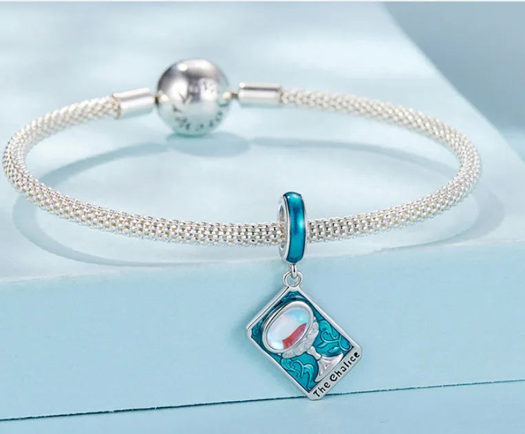 925 silver tarot holy cup pendant with poker elements, 2.7cm height, 0.45cm aperture, colour SCC3141