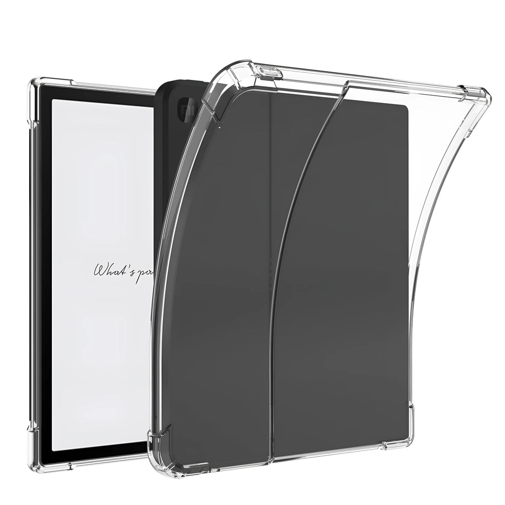 Transparent airbag protective phone case for 7-inch Xiaomi e-reader showing shockproof TPU construction