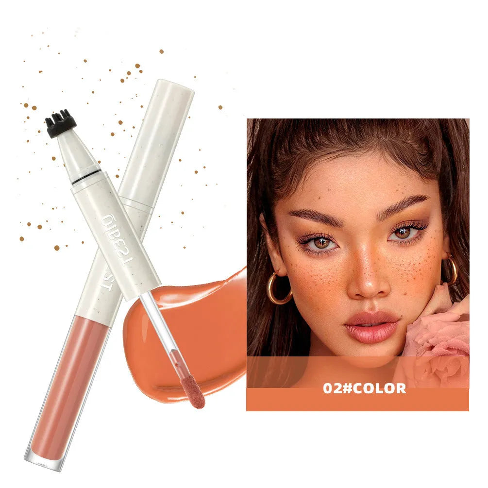 Double-headed freckle blush powder in matte finish with applicator, available in four colour options