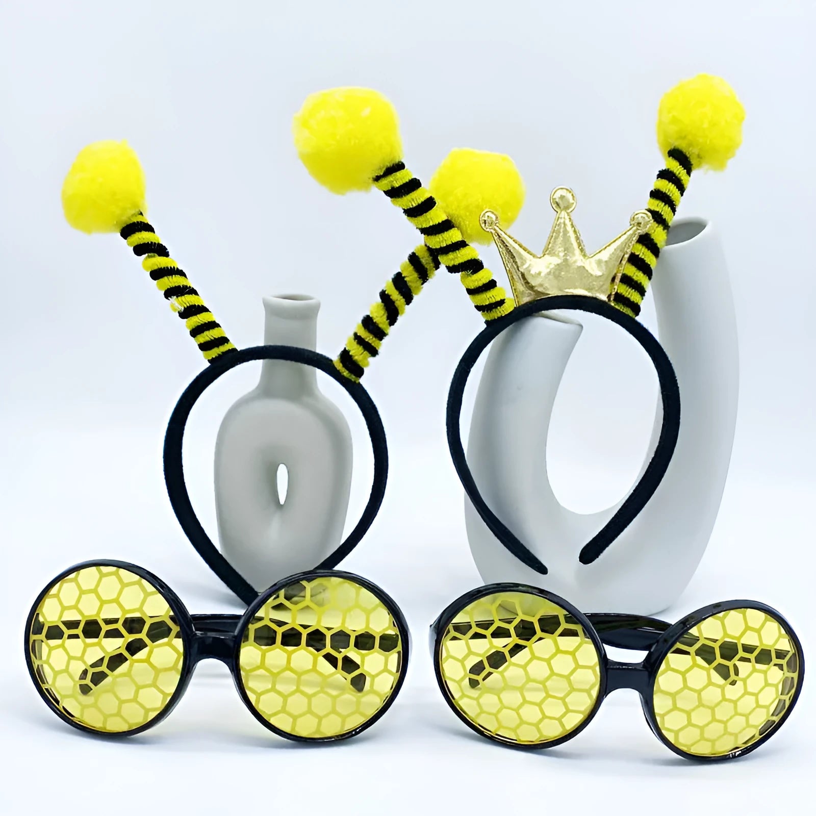 Yellow red bees costume set with headband and glasses for children's dress-up