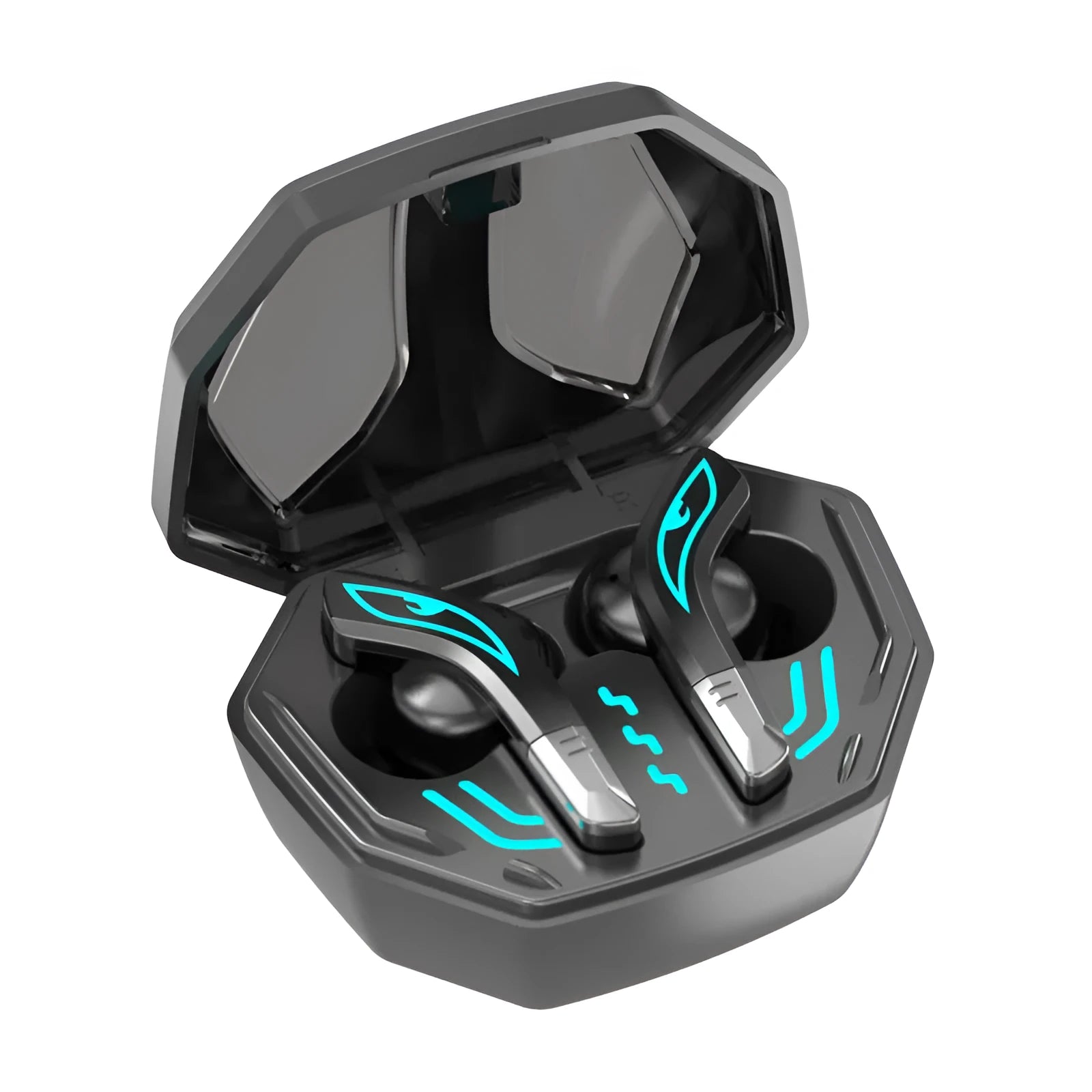 X15 wireless in-ear gaming headset in black with Bluetooth 5.0 and charging case