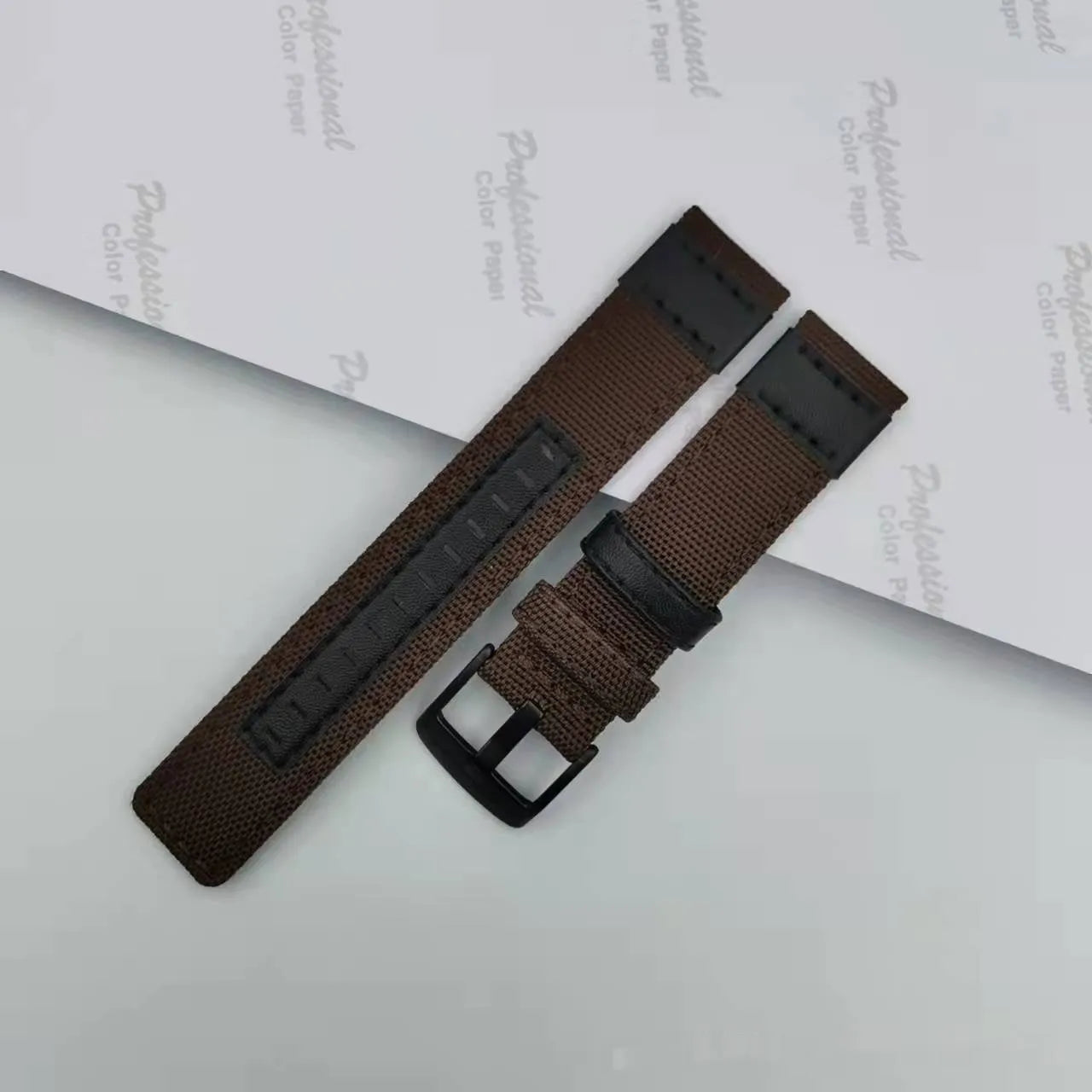 Oxford cloth canvas watch strap showing multiple width and colour options