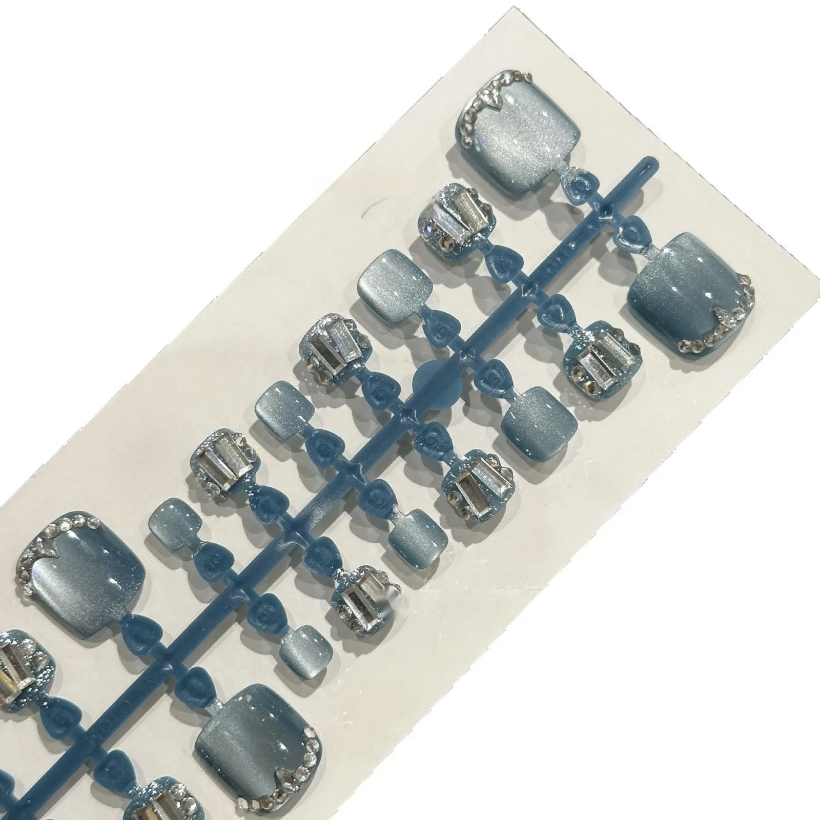 Cat's eye zircon rhinestone toe armour set 42 pieces ultra-thin seamless icy finish white colour B269 sizes S M L