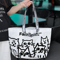 Waterproof woven handbag with colour printing and snakeskin bag design styling