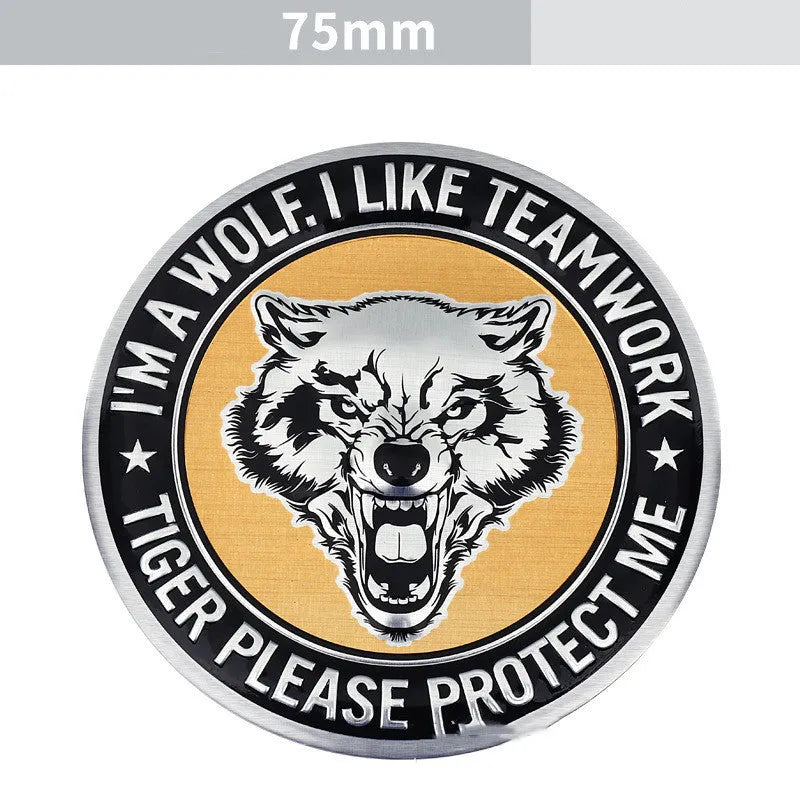 Aluminium car body sticker with animal design for vehicle customisation