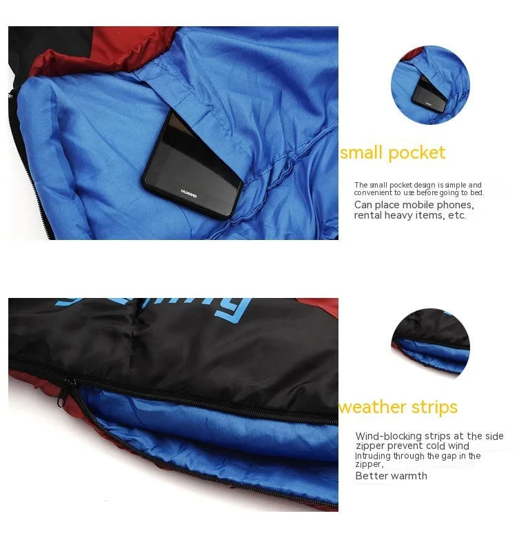 Mummy-style outdoor sleeping bag in Army Green with its compression storage bag
