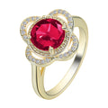 Copper fruit-shaped ring with zircon stones in electroplated finish, sizes 7, 8 and 9