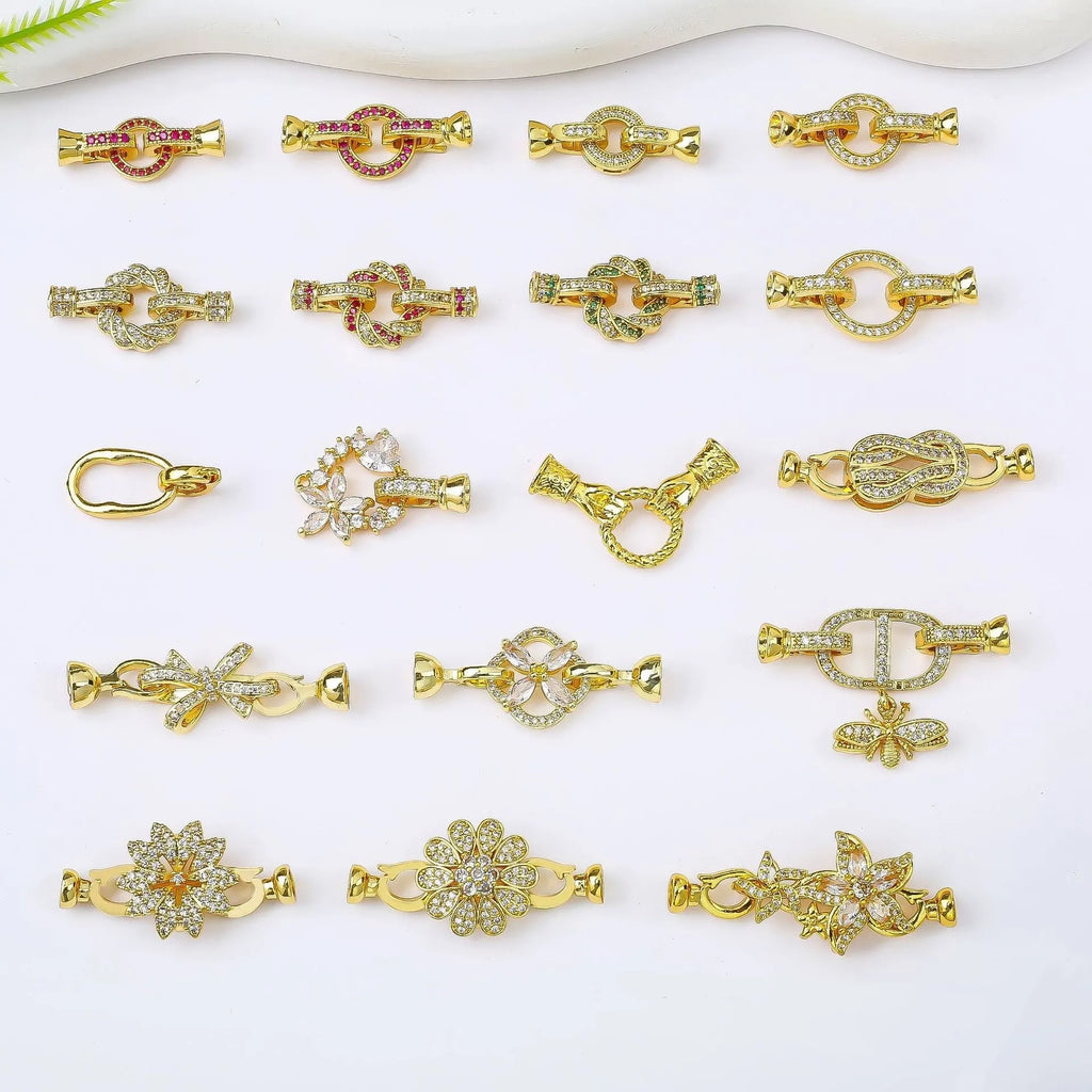 Gold plated jewellery chain buckle for pearl necklace clasp and DIY jewellery making