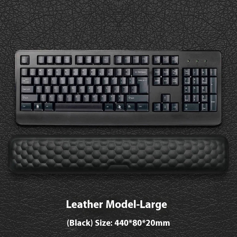Memory foam computer wrist rest with silicone base in grey cloth cover style