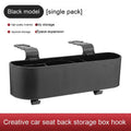 Car seat back hook storage box in black, made from ABS carbon fibre pattern material, for hanging organisation