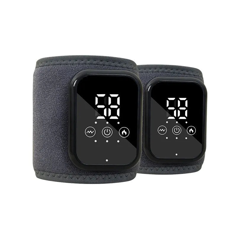 Black electric heating ankle sleeve showing integrated construction for heel and joint warmth
