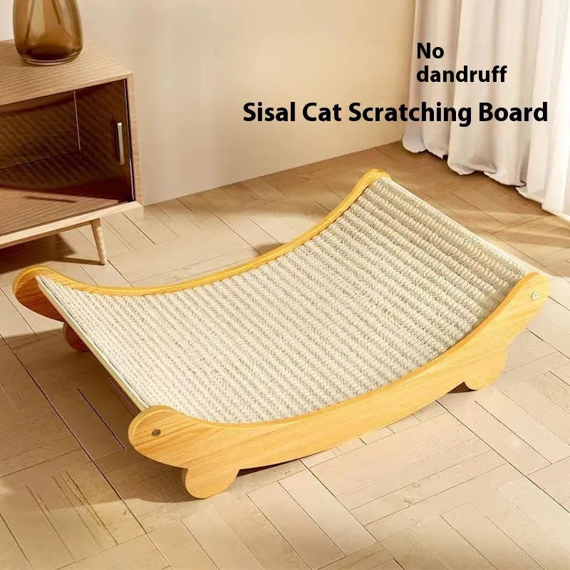 Sisal cat scratch board with replaceable surface in pastoral style design