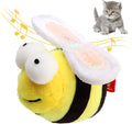 Yellow flannelette bee-shaped electronic cat toy with motion-activated squeaking function