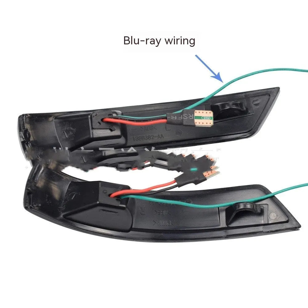 Ford Focus Mondeo rearview mirror waterfall lights with blue accent and ABS construction