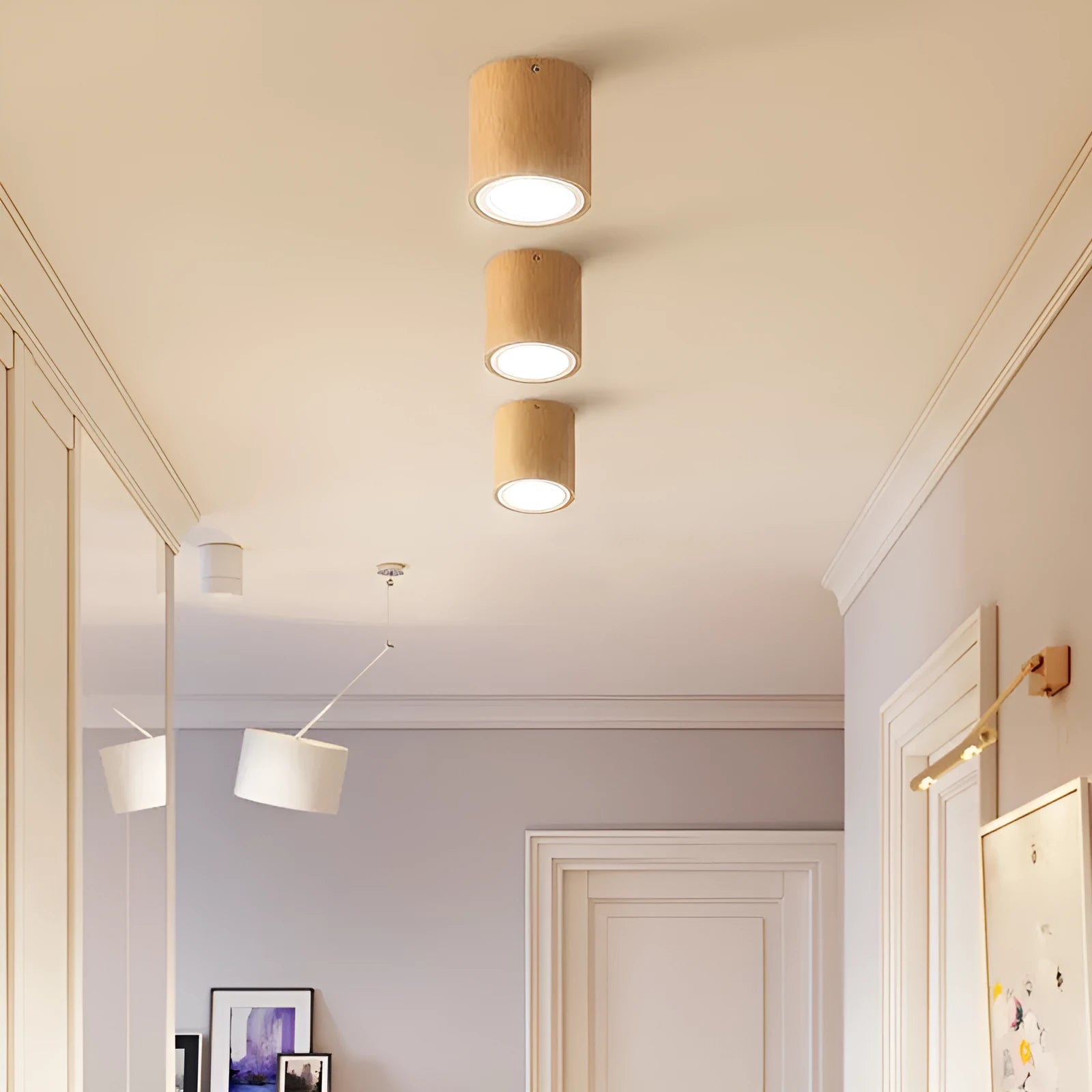 Solid wood surface mounted downlight in modern simple design for corridor and entrance lighting