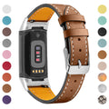 Genuine cowhide leather replacement strap for Fitbit Charge 5 and Charge 6 fitness trackers
