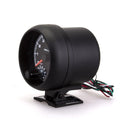 Black automotive tachometer with blue light pointer for engine speed measurement