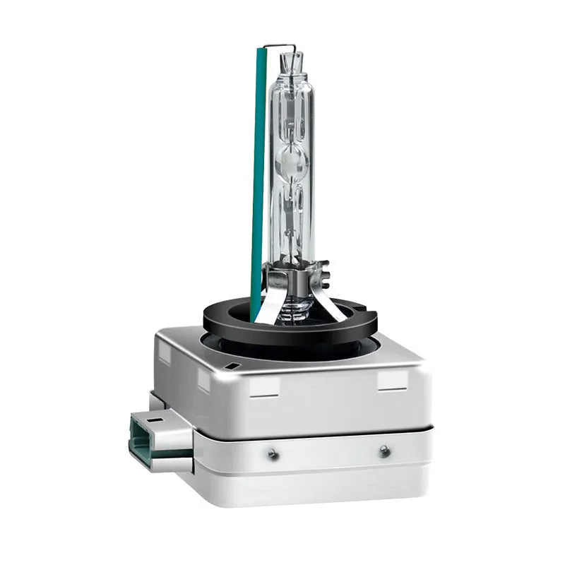 Xenon automotive bulb for D1S and D1R headlights with aluminium alloy shell and choice of four light colours.