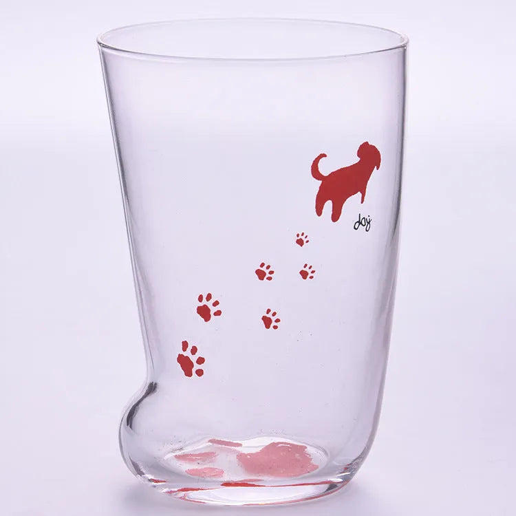 Creative cat paw glass mug 300ml frosted heat-resistant coffee cup with cat claw shape