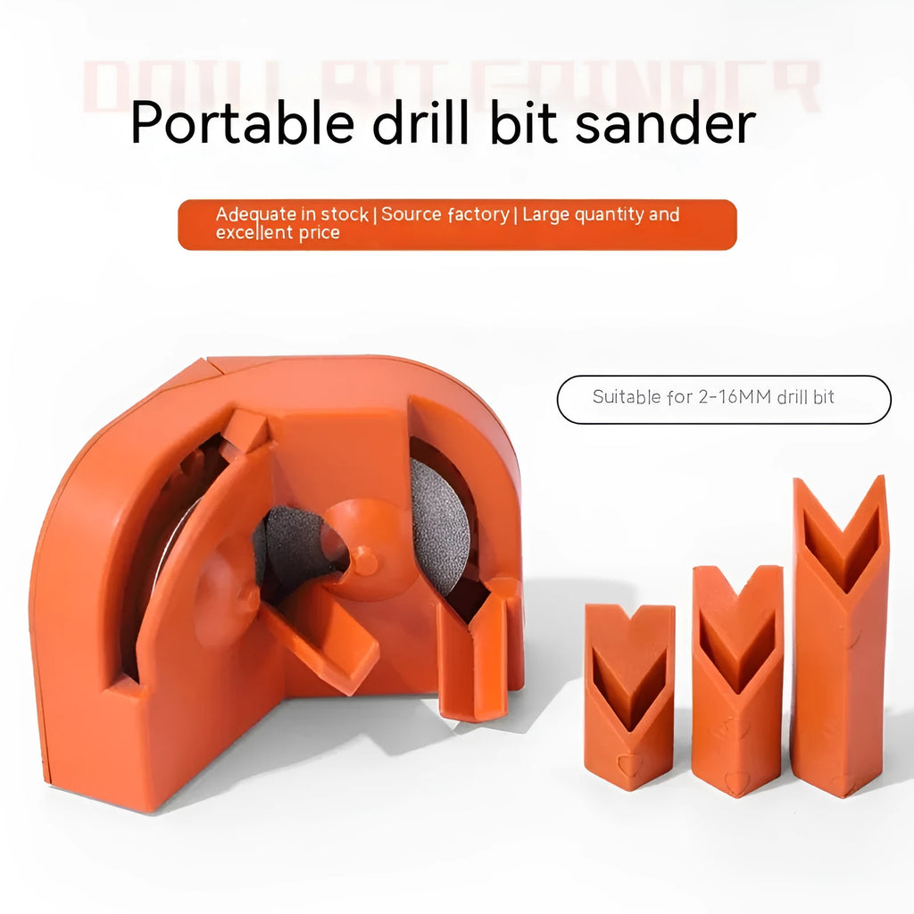 Portable manual grinding sander tool with orange and black irregular grinding wheels