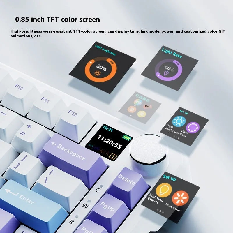 Black, grey, and yellow wireless mechanical keyboard with compact 75% layout and hot-swappable switches