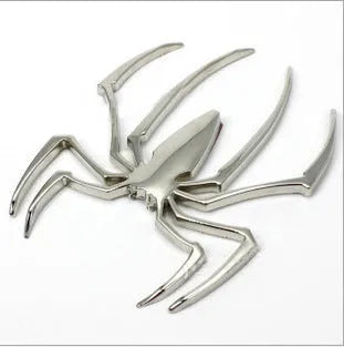 Three-dimensional zinc alloy metal spider sticker for car bumpers in gold colour