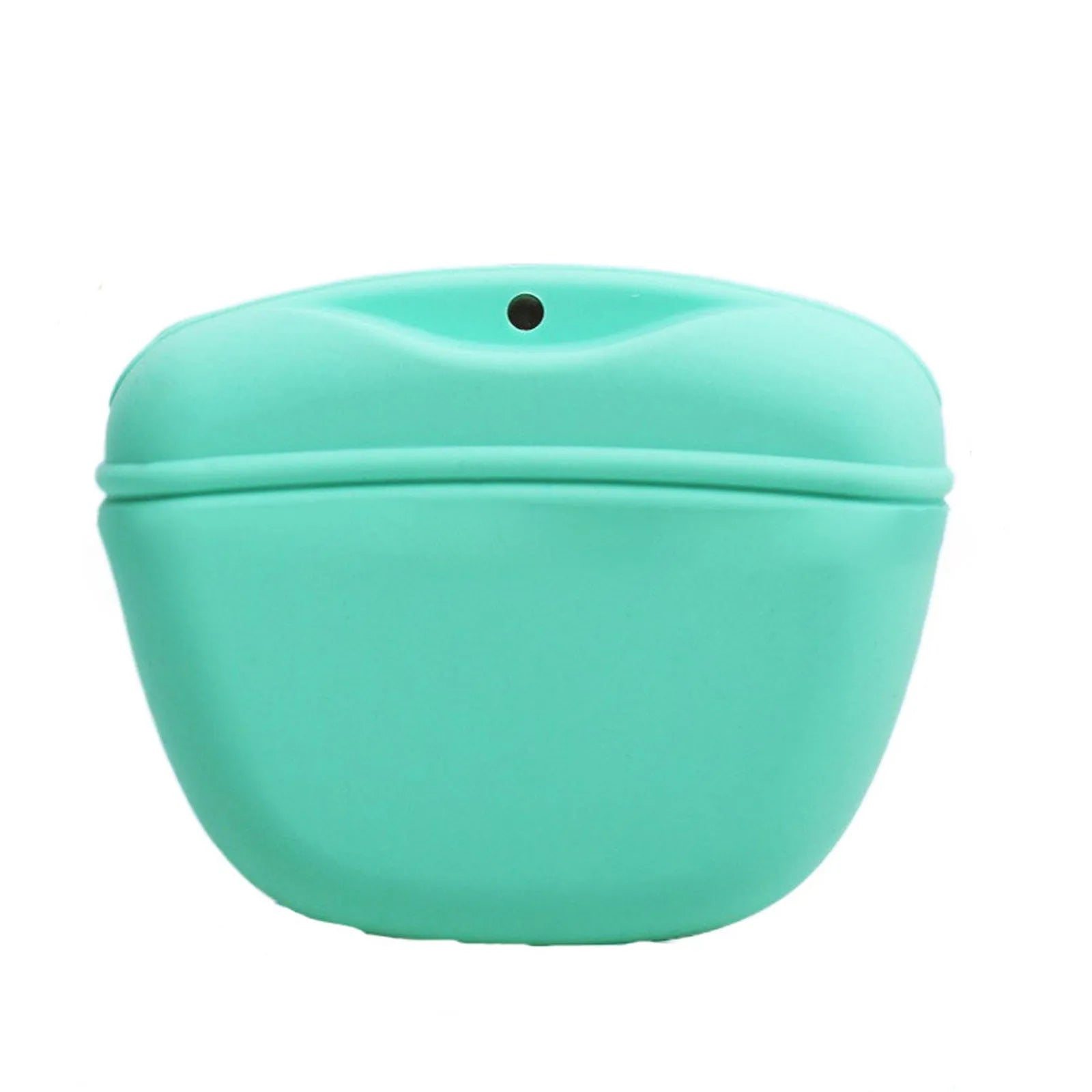 A silicone dog training treat pouch with a clip, shown in one of six available colours.