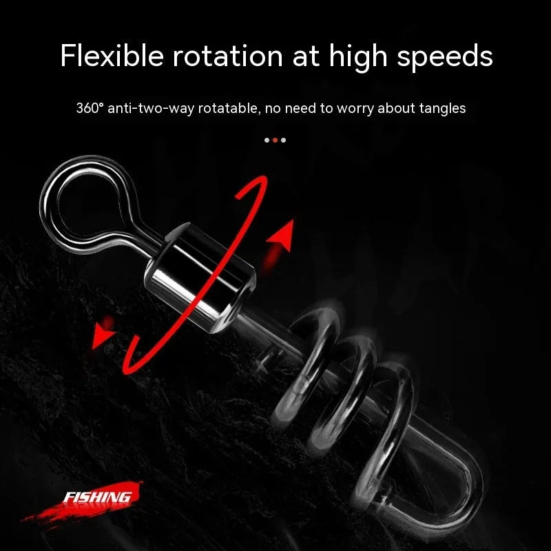 Stainless steel fishing swivel connector with 8-shaped ring design in various sizes