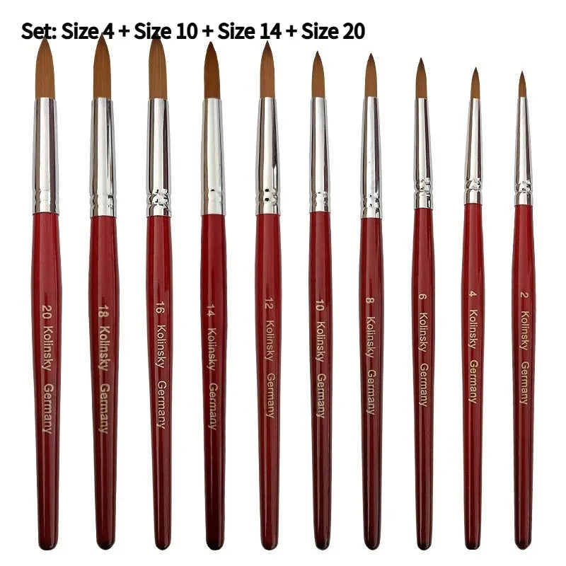 Nail art crystal pen with round tip on rosewood handle for dotting and detailing