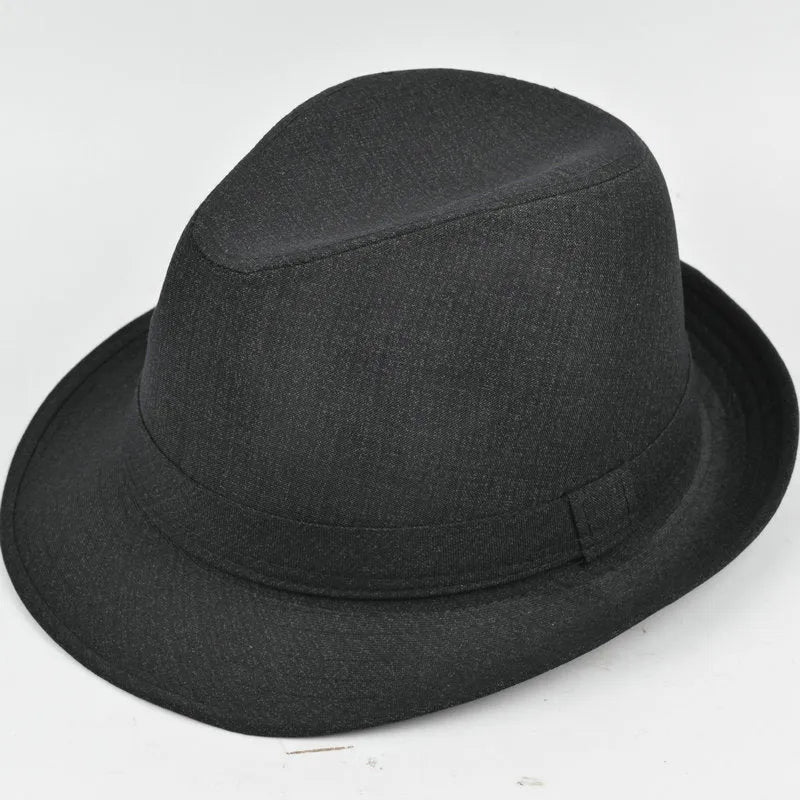 Men's thickened wool felt fedora hat showing classic trilby shape available in multiple colours with size tags