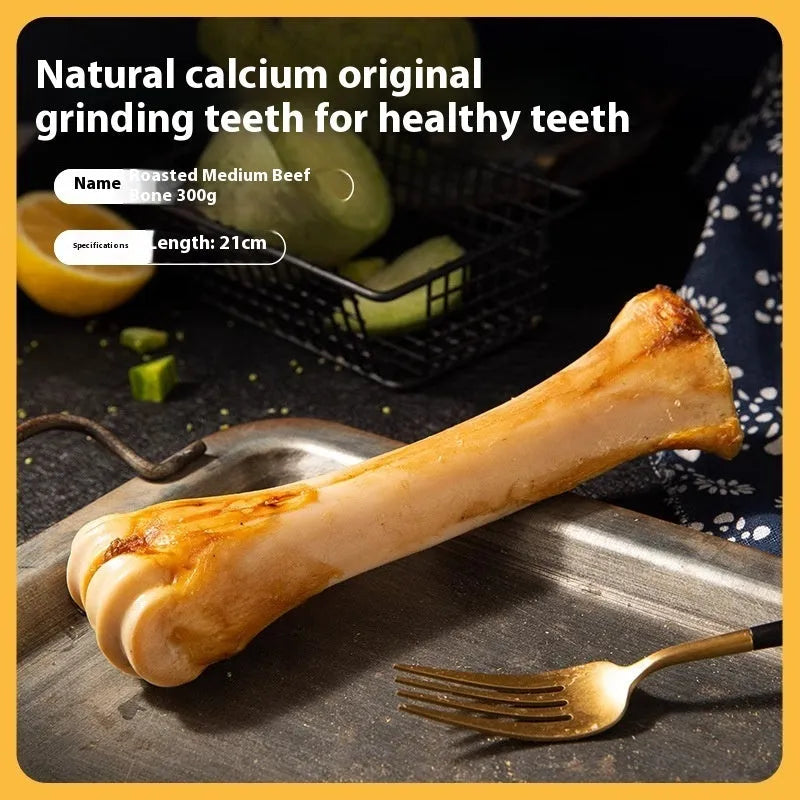 Dog dental chew molar rod in three sizes with roasted ox bone flavour for teeth cleaning
