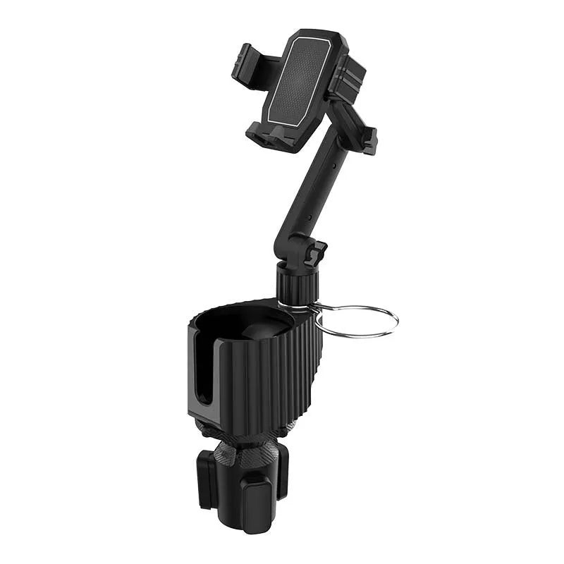Green car drink rack and mobile phone holder with 3kg capacity for vehicle cup holders