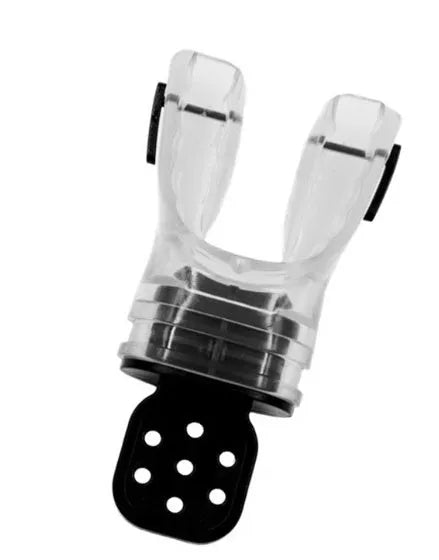Edible silicone diving mouthpiece measuring 110mm in various solid and transparent colours.