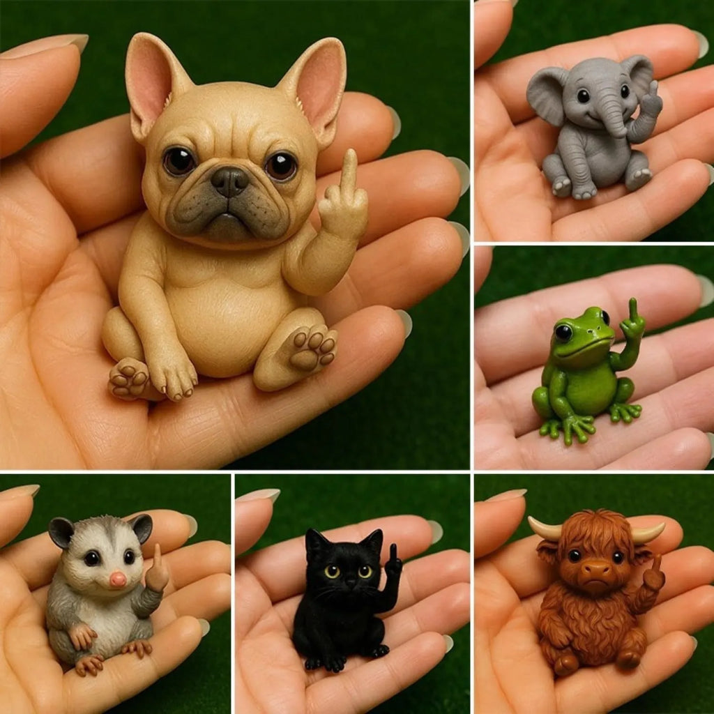 Resin animal middle finger doll collectible figurine in chosen animal style