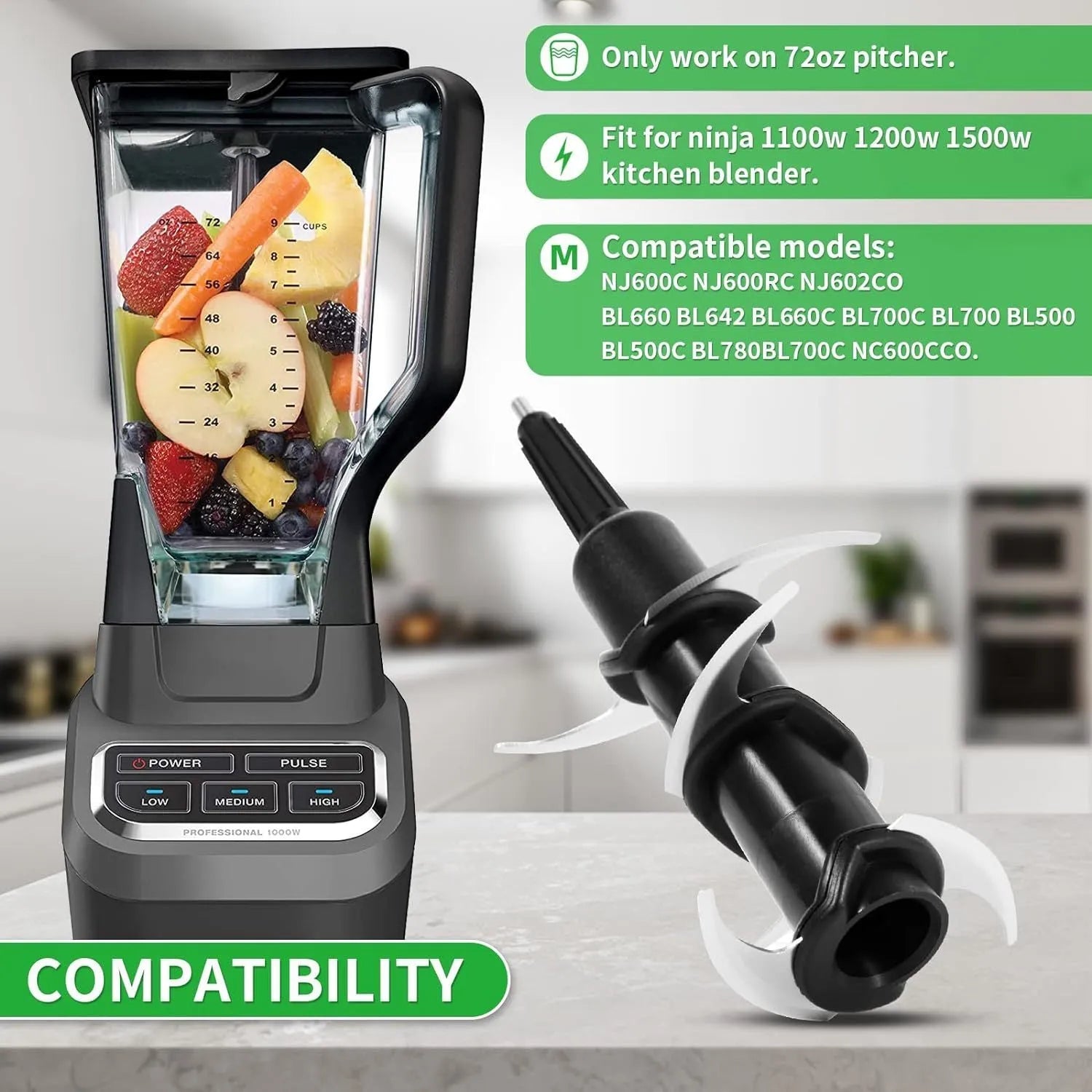 Stainless steel juicer replacement blade set with six-stack configuration measuring 10 by 21 centimetres