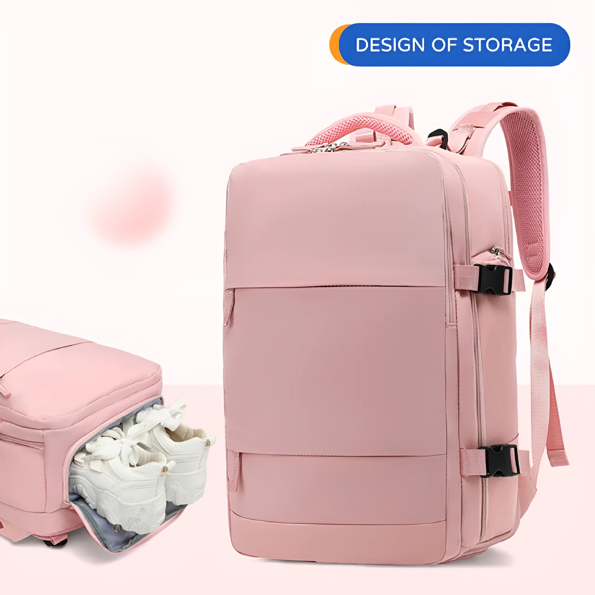 Large waterproof mummy-style backpack in nylon, shown in a selection of colours including black, mint green, and pink.