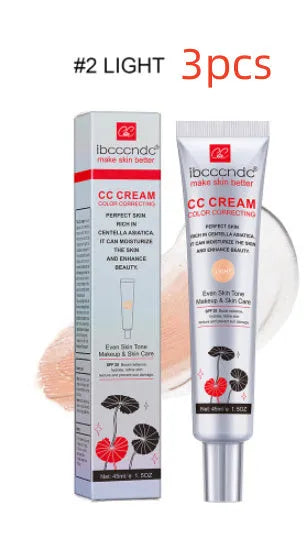 Erborian CC Cream tube in dark and light shade options for colour correcting makeup.