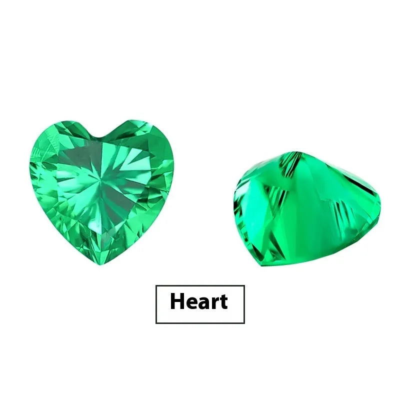 Cultivated emerald gemstone in Columbia green with round and grandmother cut options