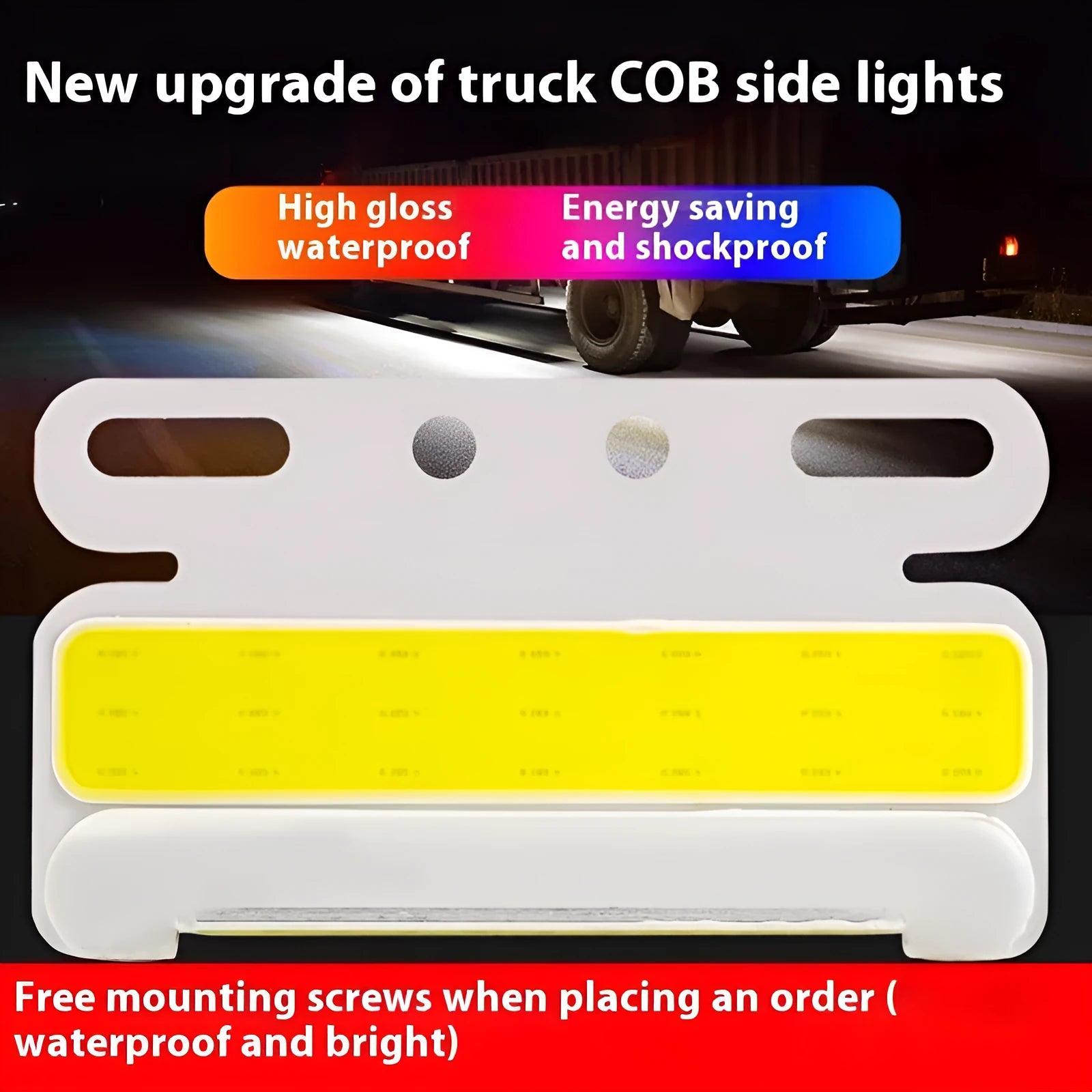 Truck side light with COB LED technology in 12V and 24V versions for ground tyre illumination