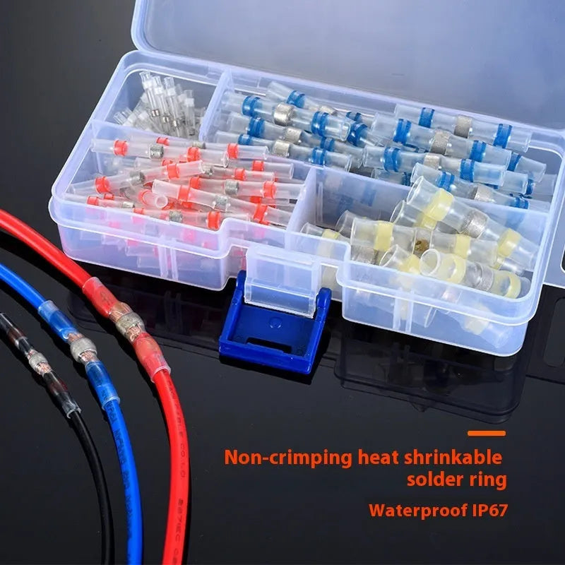 Heat shrinkable terminal block in seven colours for waterproof 32 amp electrical connections