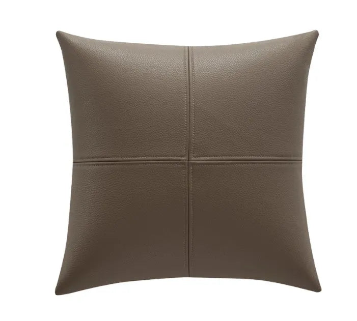 Solid colour cowhide leather pillow cover in Nordic style with PP cotton filler
