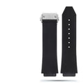 Classic Fusion Raised 19mm silicone rubber watch strap in black with raised texture and steel buckle