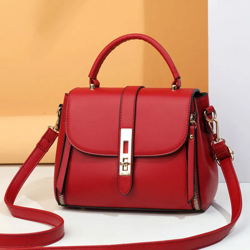 Soft PU leather women's messenger bag in square vertical design with single strap