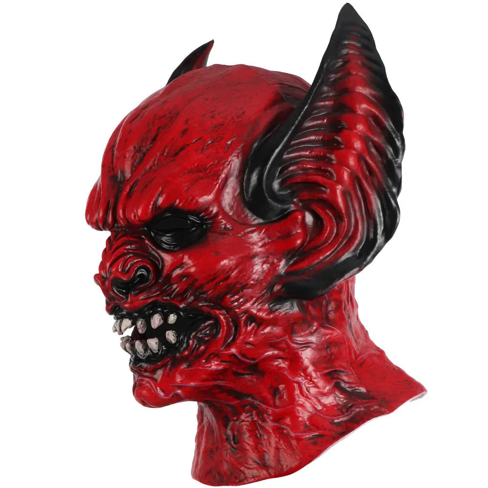Red bat head cover horror mask made from RP foam for Halloween costume events