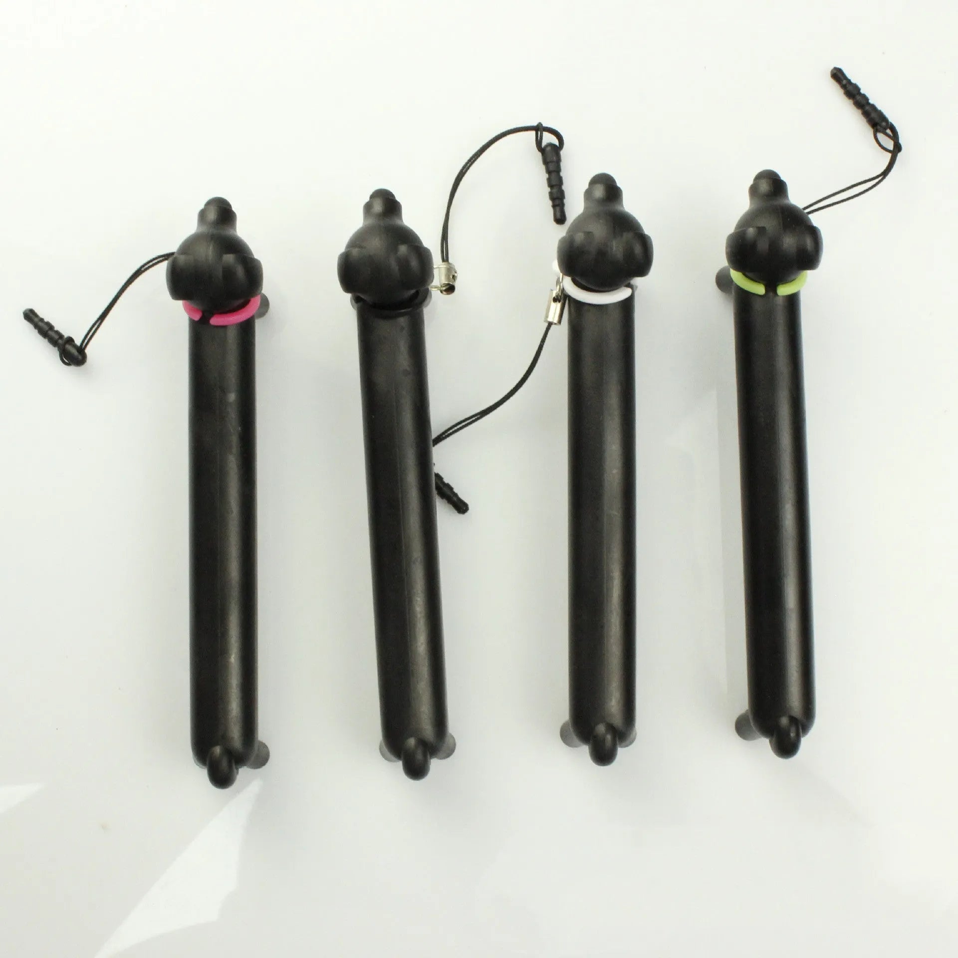 Black dog-shaped touch screen stylus with conductive tip and adjustable length design