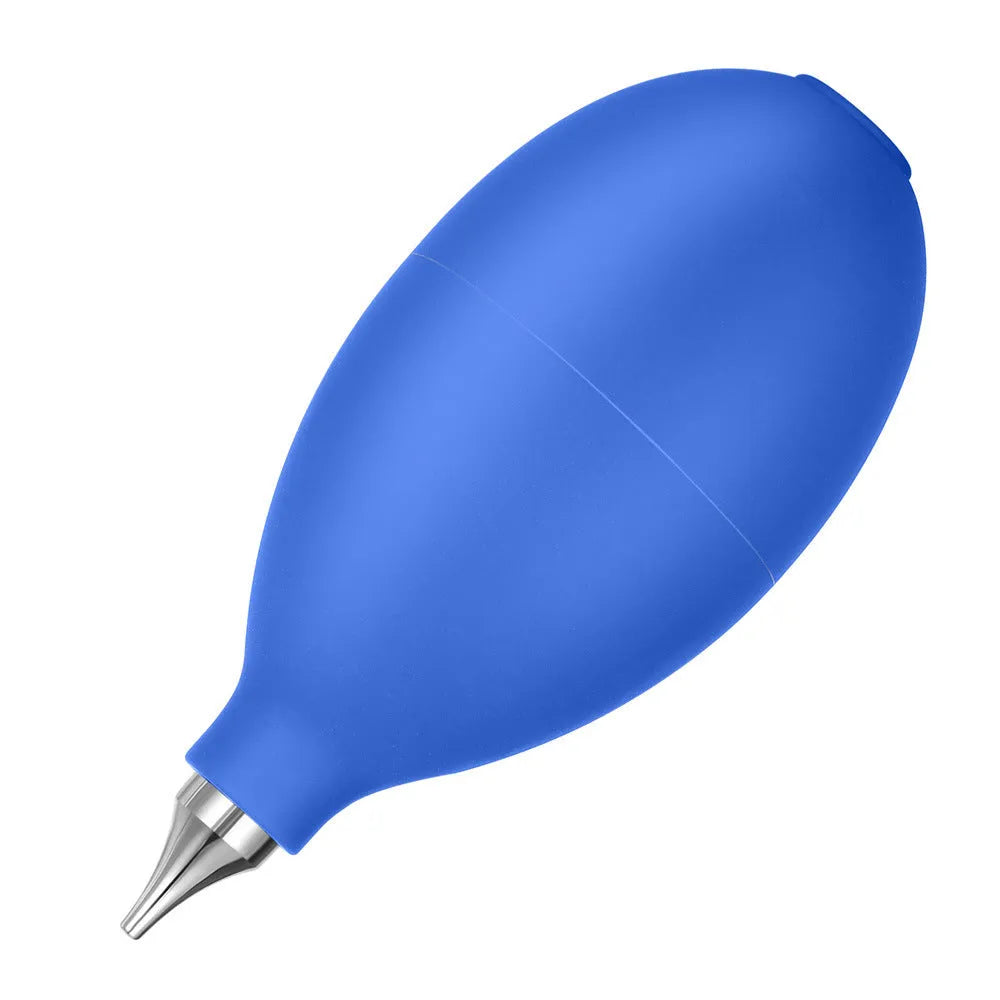 Blue rubber handheld air blower dust removal tool for cleaning cameras and phones