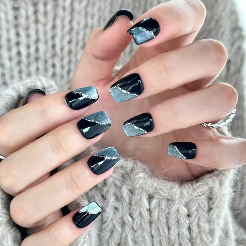 Assorted fake nail sets for girls in various colours and patterns.