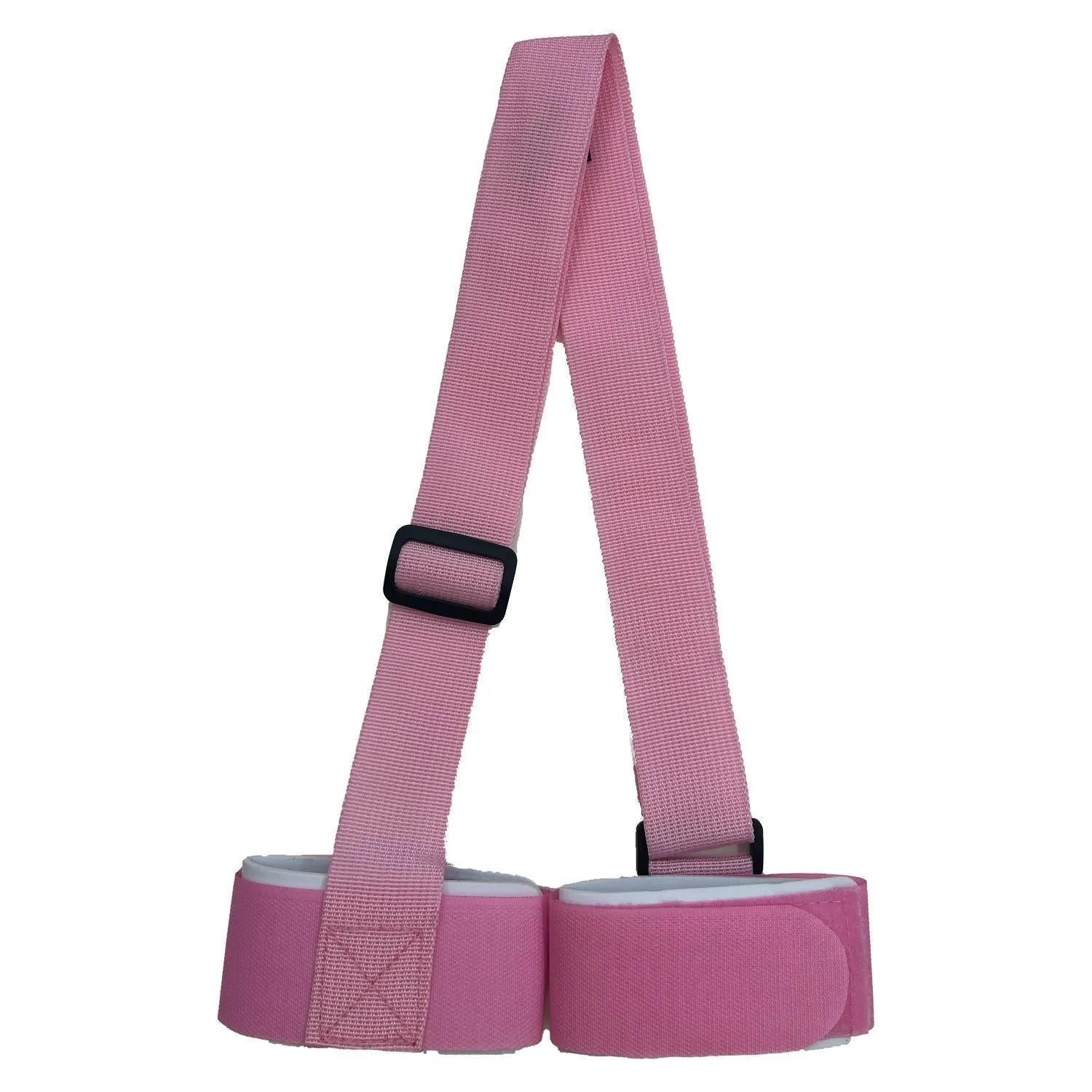 Adjustable skiing bandage shoulder strap with hook and loop fastening for ski equipment transport
