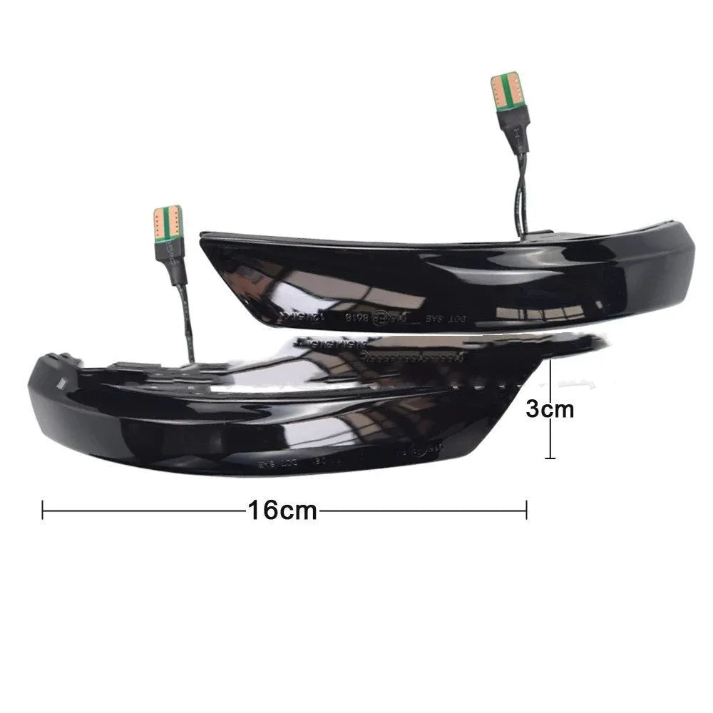 Ford Focus Mondeo rearview mirror waterfall lights with blue accent and ABS construction
