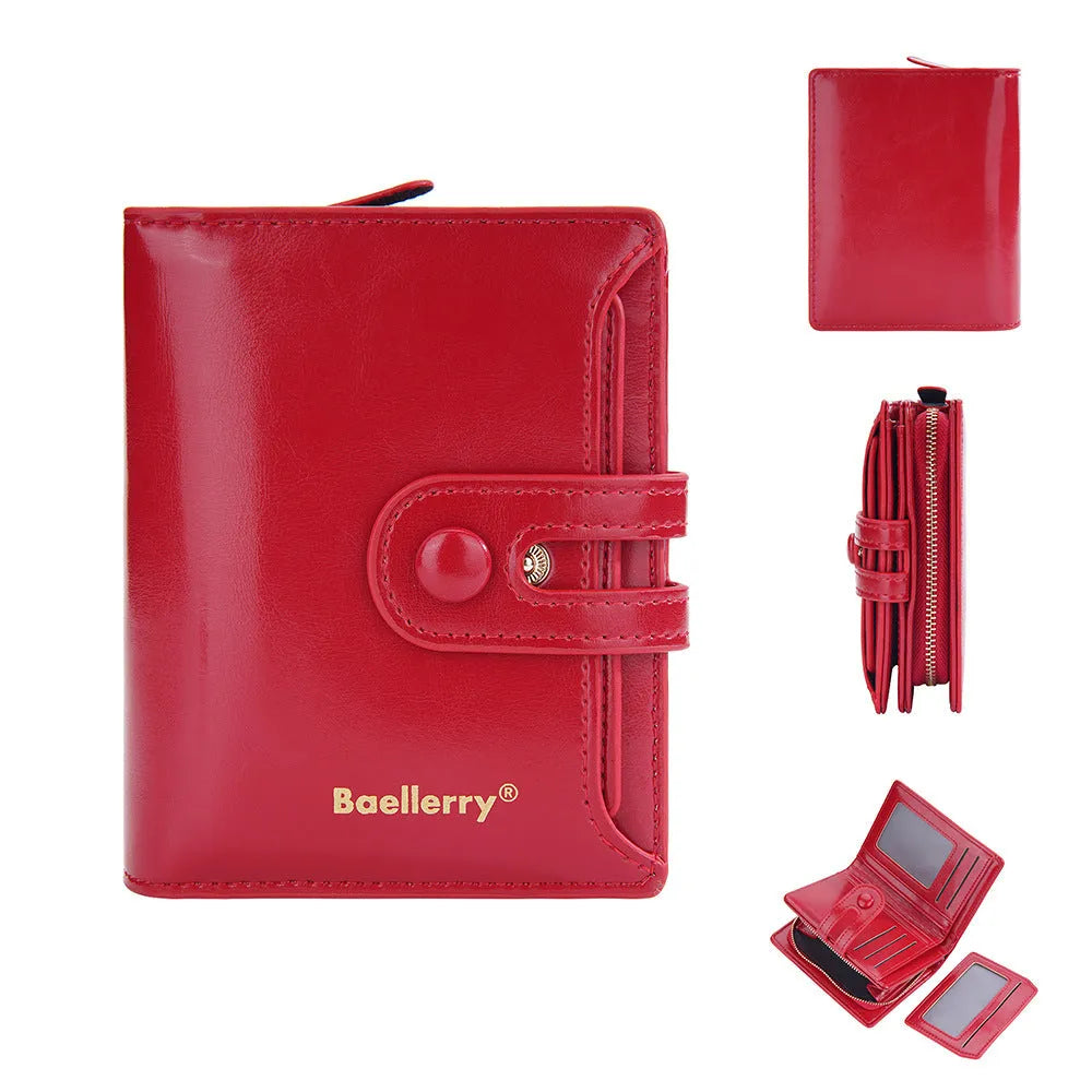 Women's PU leather card holder wallet in multiple colour options with polyester lining